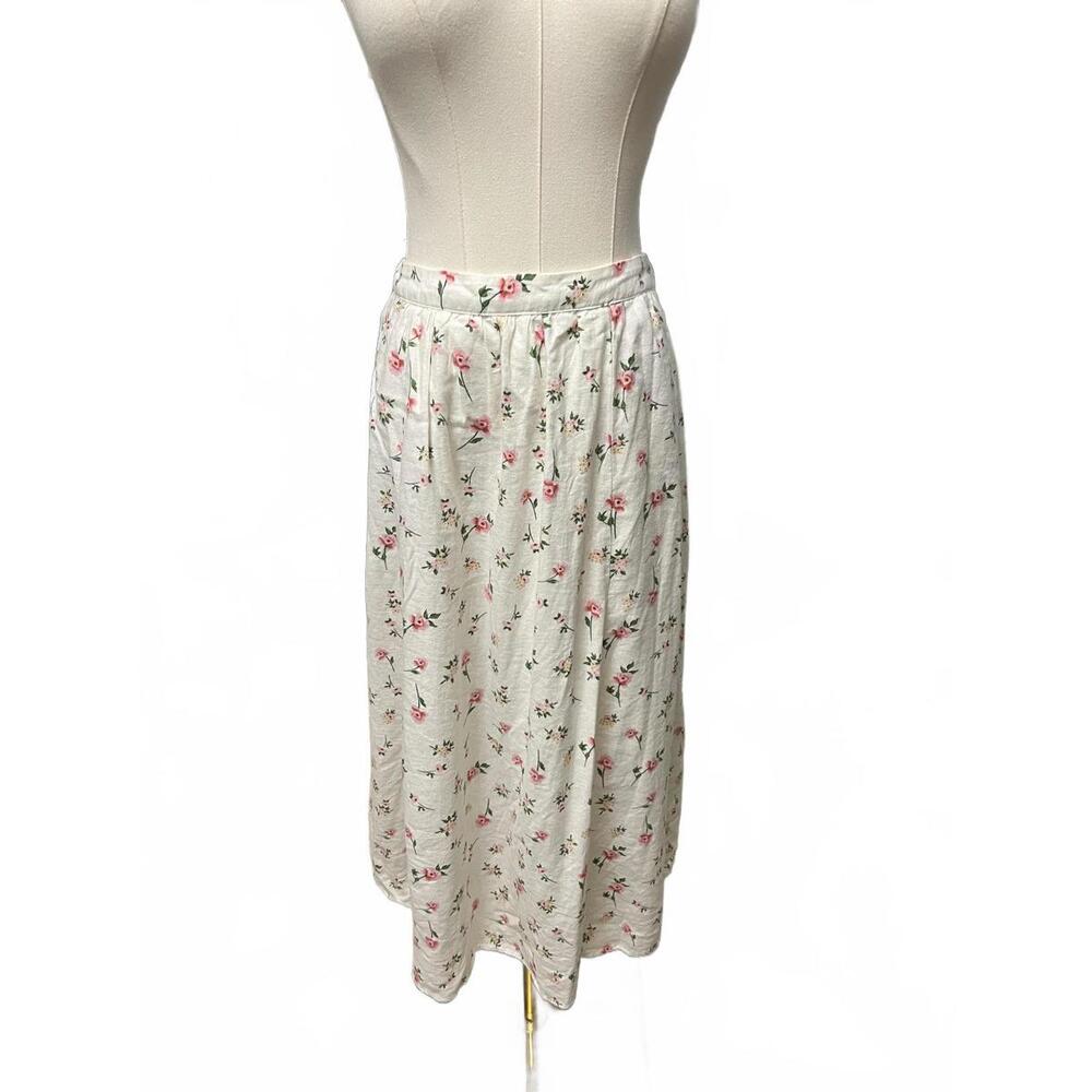 Joie Floral Midi Skirt with Elastic Waist